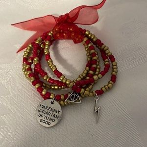 I Solemnly Swear Charm Beaded Bracelet Set Handmade